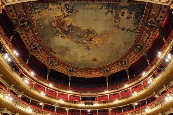 Ceiling paintings into Romea Theatre - Tourism in Murcia